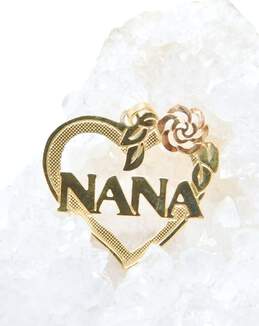14K Yellow & Rose Gold Nana Flower Heart & Number One Pendants 0.6g alternative image