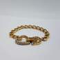 Juicy Couture Gold Tone Crystal Horse Shoe Heart 7 1/2 Inch Bracelet w/Case 28.7g image number 1