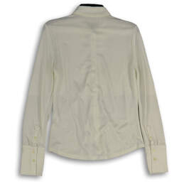 NWT Womens White Spread Collar Long Sleeve Button-Up Shirt Size Small alternative image
