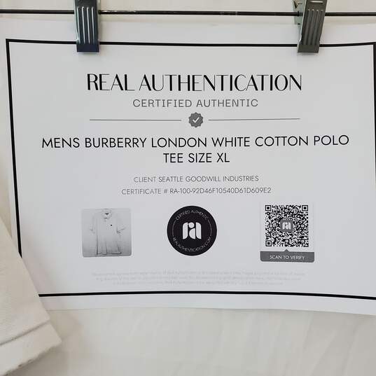 AUTHENTICATED MENS BURBERRY LONDON COTTON POLO TEE XL image number 2