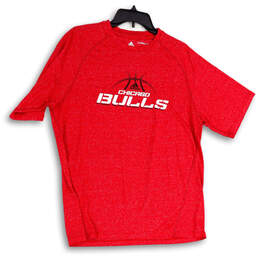 Womens Red Climalite Chicago Bulls Short Sleeve Round Neck T-Shirt Size M