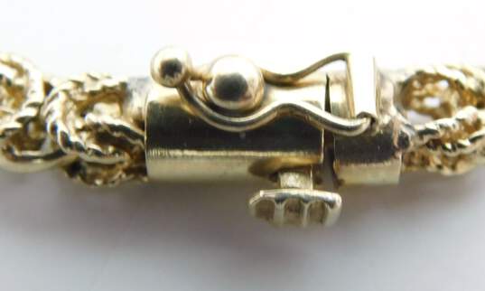 Vintage 14K Yellow Gold Byzantine Bracelet With Figa Fist & Jewish Charms 25.9g image number 2