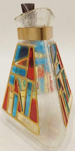 MCM Mid Century Inland Renaissance Stained Glass Triangle Shaped Coffee Carafe alternative image
