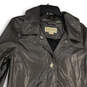 Womens Brown Hooded Long Sleeve Button Front Raincoat Size S/P image number 4