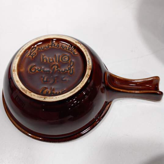 Set of 4 Assorted McCoy & Hull Brown Ceramic Glazed Bowls image number 2