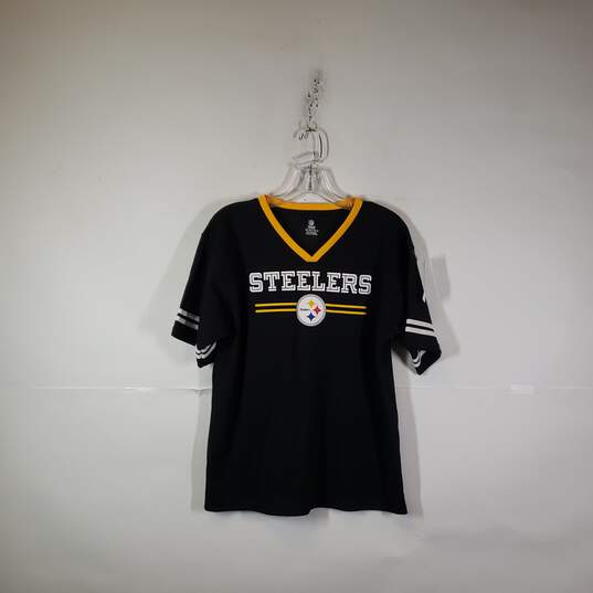 Boys Short Sleeve V-Neck Pittsburgh Steelers Football NFL T-Shirt Size XXL 18 image number 1
