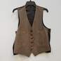 Mens Brown Wool Notch Collar Long Sleeve 2-Piece Suit Vest Set Size 44L image number 3