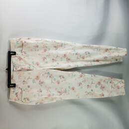 Style and Co Women White Floral Pants 18 NWT