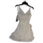 NWT Womens White Faux Wrap V-Neck Sleeveless Mini Fit and Flare Dress Sz L image number 4