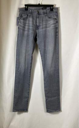NWT AG Los Angeles Womens Gray Medium Wash Pockets Denim Straight Jeans Sz 32X34