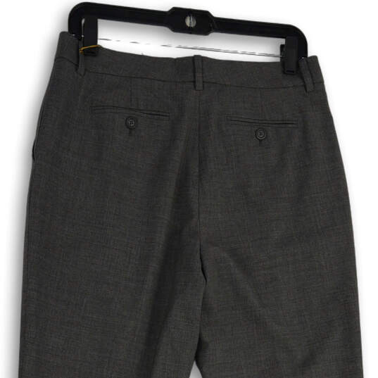 NWT Womens Gray Flat Front Slash Pocket Straight Leg Dress Pants Size 8 image number 4