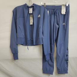 Adidas lightweight periwinkle track suit women's XS nwt alternative image