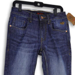NWT Womens Blue Denim Medium Wash Stretch Straight Leg Jeans Size 32
