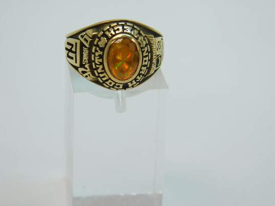 VTG 10K Gold Faceted Yellow Sapphire Class Ring 7.1g image number 1