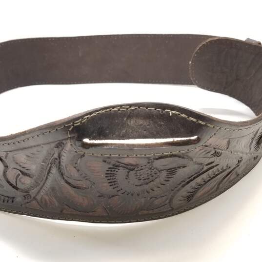Unbranded Western Leather Cartridge Holster Belt Size 44 image number 3