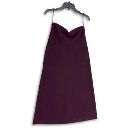 Womens Purple Strapless Sweetheart Neck Stretch Mini Dress Size Large