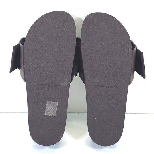 Tory Burch Brown Platform Bow Slide Sandals Women's Size 7 image number 6