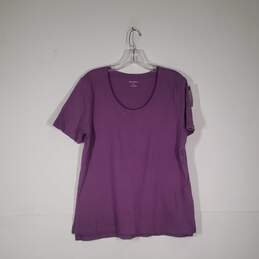 Womens Regular Fit Round Neck Short Sleeve Pullover T-Shirt Size Large
