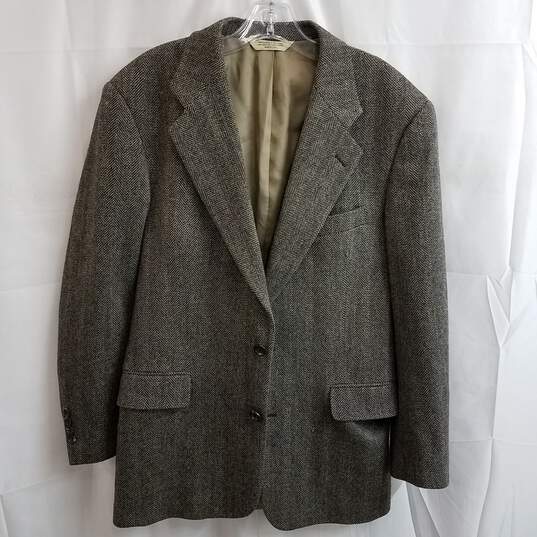 Evan-Picone Men's Brown/Beige Herringbone Wool Sport Coat Blazer Size 39R image number 1
