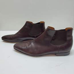 Gucci Dark Brown Leather Slip On Chelsea Boots Sz 10.5 AUTHENTICATED alternative image
