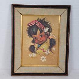 Monteague - Little Wild Flower - Framed, Signed Vintage Lithograph