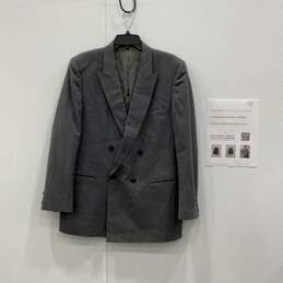 Givenchy Mens Gray Peak Lapel Long Sleeve Double Breasted Blazer With COA