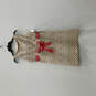 NWT Womens Beige White Geometric Waist Belt Back Zip A-Line Dress Size 6P image number 1