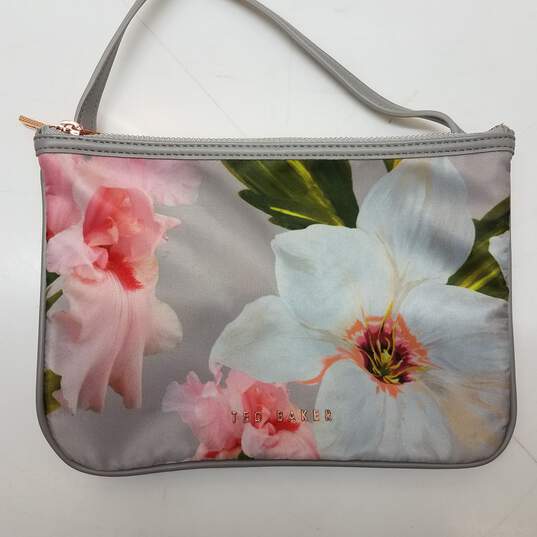 Ted Baker Women's Gray/Floral Print Crossbody Mini Purse Bag