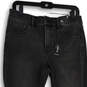 NWT Womens Black Denim Dark Wash Mid Rise Skinny Leg Jeans Size 8P image number 3