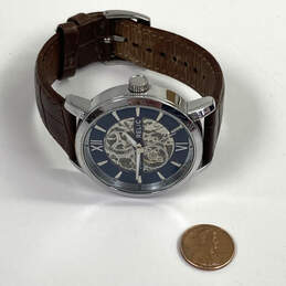 Designer Relic Bryson ZR77285 Silver-Tone Leather Strap Analog Wristwatch alternative image
