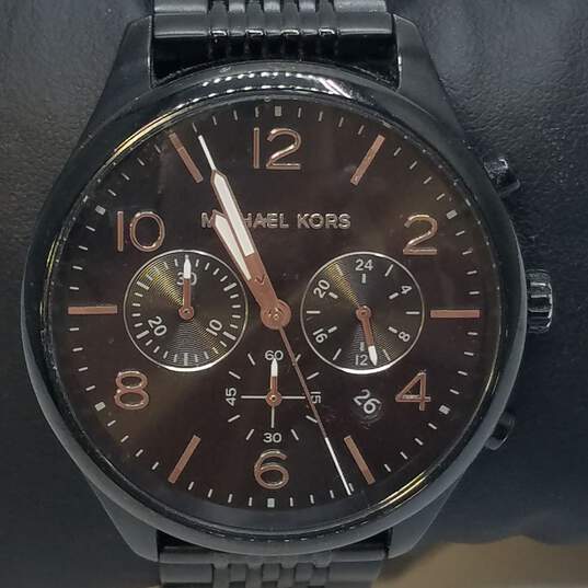 Michael Kors 41mm Case Black Stainless Steel Chronograph Men's Quartz Watch image number 2