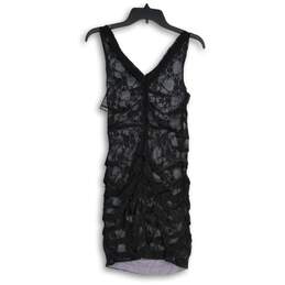 NWT Express Womens Black Lace Sleeveless V-Neck Back Zip Mini Dress Size 4 alternative image