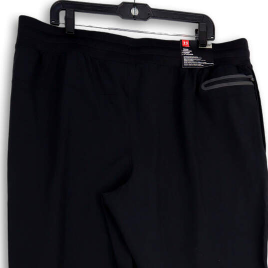 NWT Mens Black Elastic Waist Tapered Leg Pull-On Track Pants Size XXLT image number 2