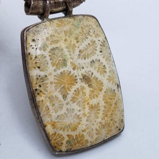 Sterling Silver Fossil Coral Pendant 14.18g image number 3