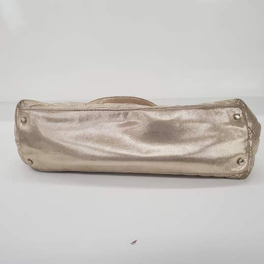 Kate Spade Metallic Gold Quilted Leather Large Shoulder Bag image number 4