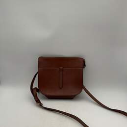 NWT Fossil Womens Brown Leather Zipper Adjustable Strap Crossbody Bag Purse alternative image