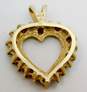10K Yellow Gold Ruby Diamond Accent Open Heart Pendant 2.5g image number 2