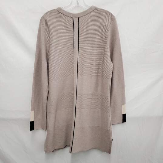 NWT Nic + Zoe WM's Long Sleeve Walnut Cream Button Up Cardigan Sweater Size XL image number 2