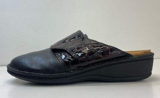 Finn Comfort Leather Croc Embossed Sandals Slides Shoes Size 41 image number 2