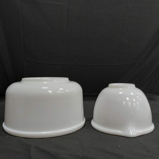 Milk Glass Mixing Bowls Assorted 2pc Bundle image number 5