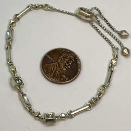 Designer Kendra Scott Silver-Tone Crystal Cut Stone Link Chain Bracelet alternative image