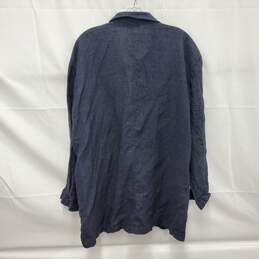 Eileen Fisher WM's 100% Organic Linen Denim Dark Blue Jacket Size L alternative image