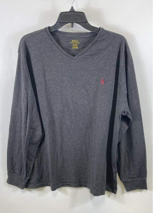 Polo Ralph Lauren Men Gray V Neck Long Sleeve Shirt XL image number 1