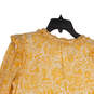 NWT Womens Yellow Floral Long Sleeve V-Neck Pullover Blouse Top Size Small image number 4