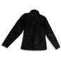 Womens Black Mock Neck Pockets Long Sleeve Full-Zip Jacket Size Medium image number 2