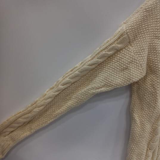 Women's Cream Lauren Ralph Lauren Cable Knit Sweater (SIze M) image number 4