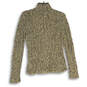 Womens Beige Mock Neck Long Sleeve Cable Knit Pullover Sweater Size Small image number 2