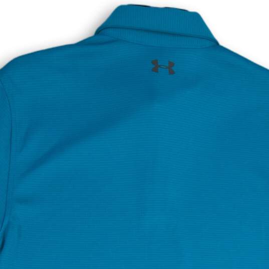 NWT Under Armour Mens Blue Short Sleeve Collared Polo Shirt Size Small image number 3