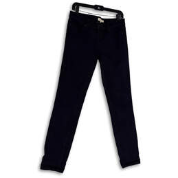 Womens Blue Denim Dark Wash Stretch Pocket Straight Leg Jeans Size 29