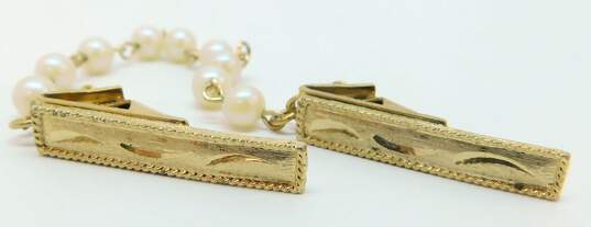 VNTG Mid Century Gold Tone Faux Pearl Jewelry image number 2